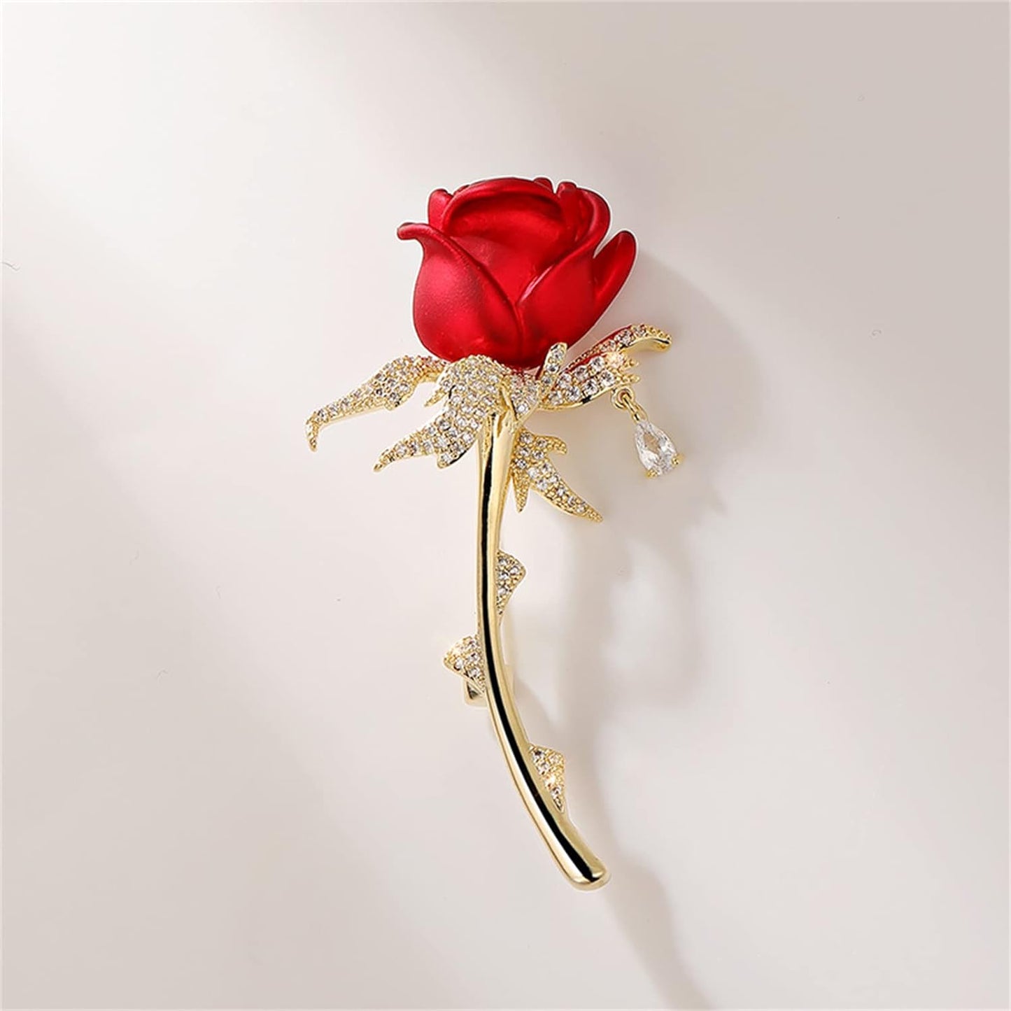 AILONMEI Red Rose Brooch Pins For Women Fashion Floral Series