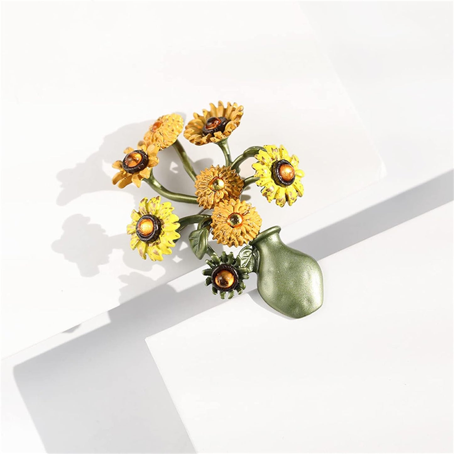 AILONMEI Sunflower Brooch Jewelry For Woman Fashion Floral Series