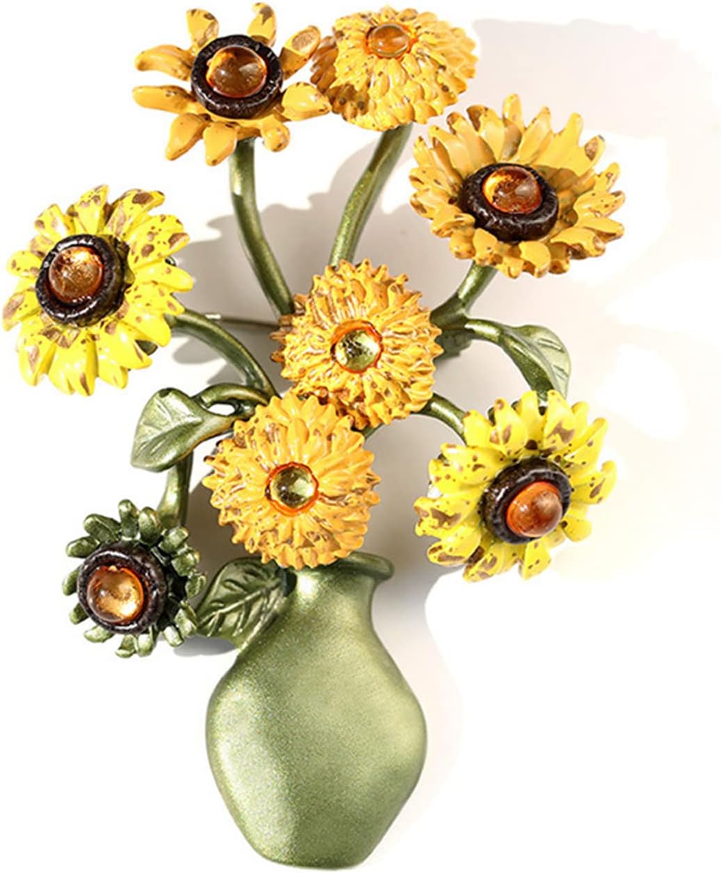 AILONMEI Sunflower Brooch Jewelry For Woman Fashion Floral Series