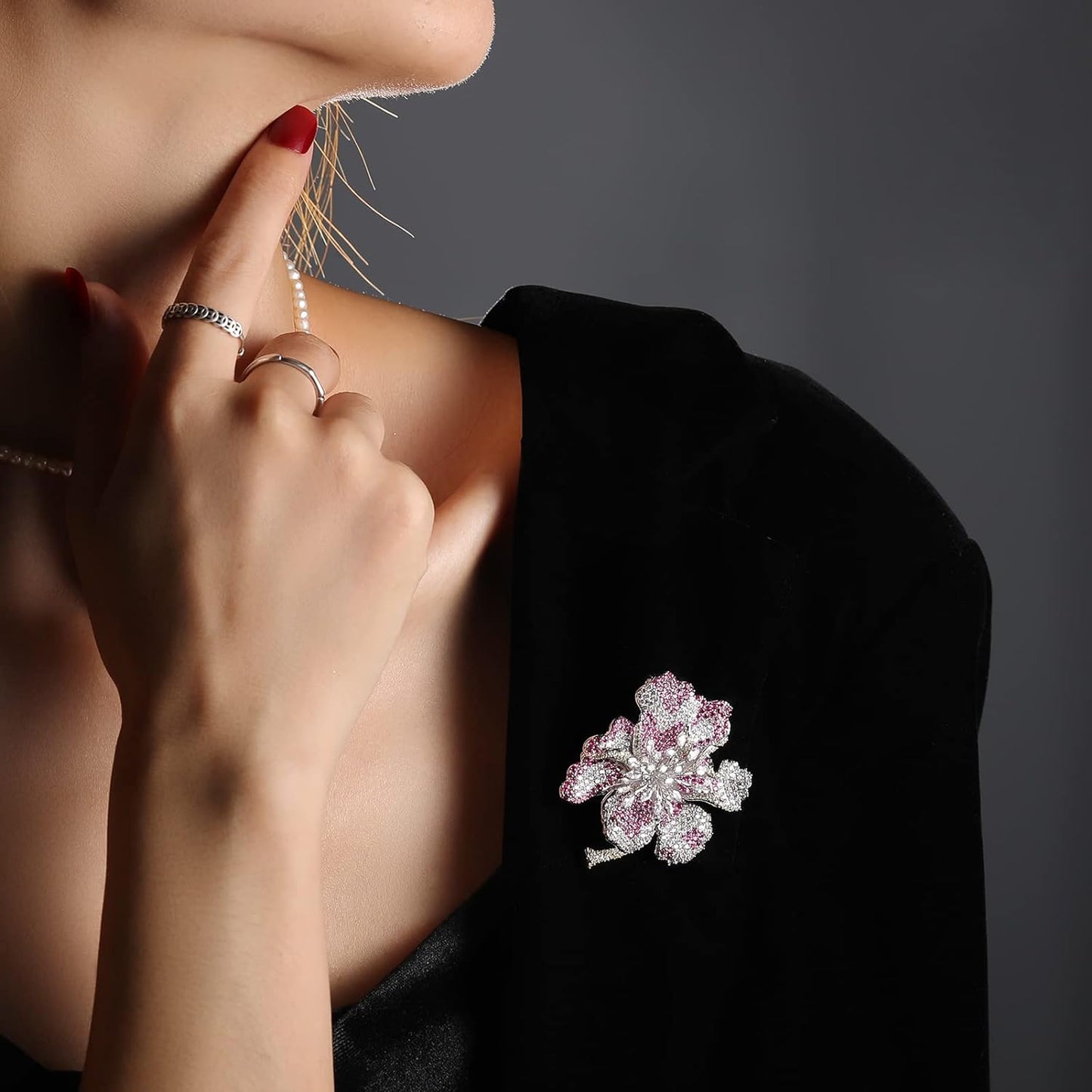 AILONMEI Luxury Rhododendron Brooches Jewelry for Women Fashion