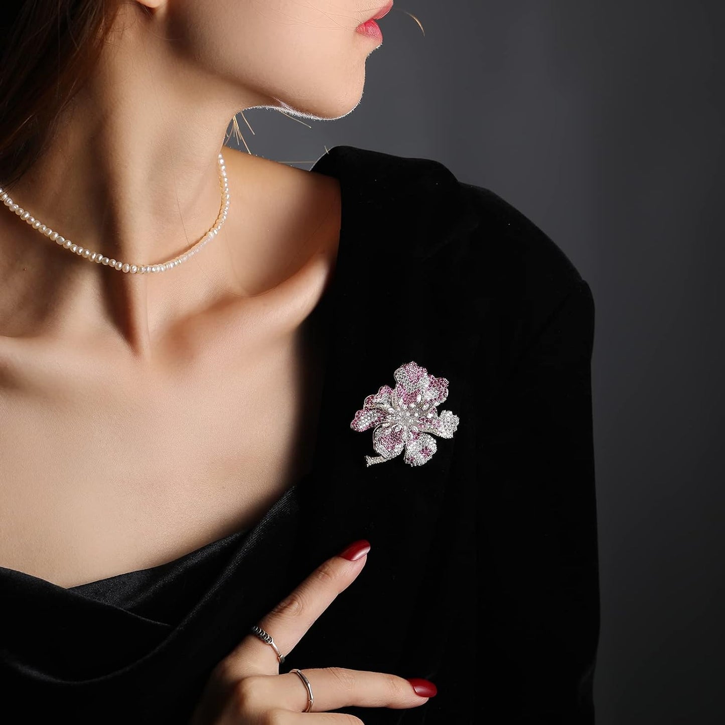 AILONMEI Luxury Rhododendron Brooches Jewelry for Women Fashion