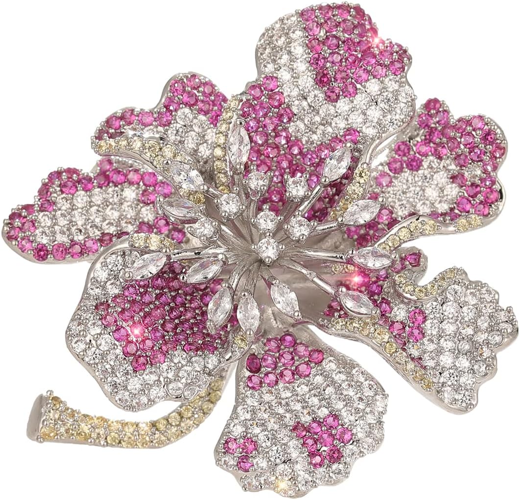 AILONMEI Luxury Rhododendron Brooches Jewelry for Women Fashion