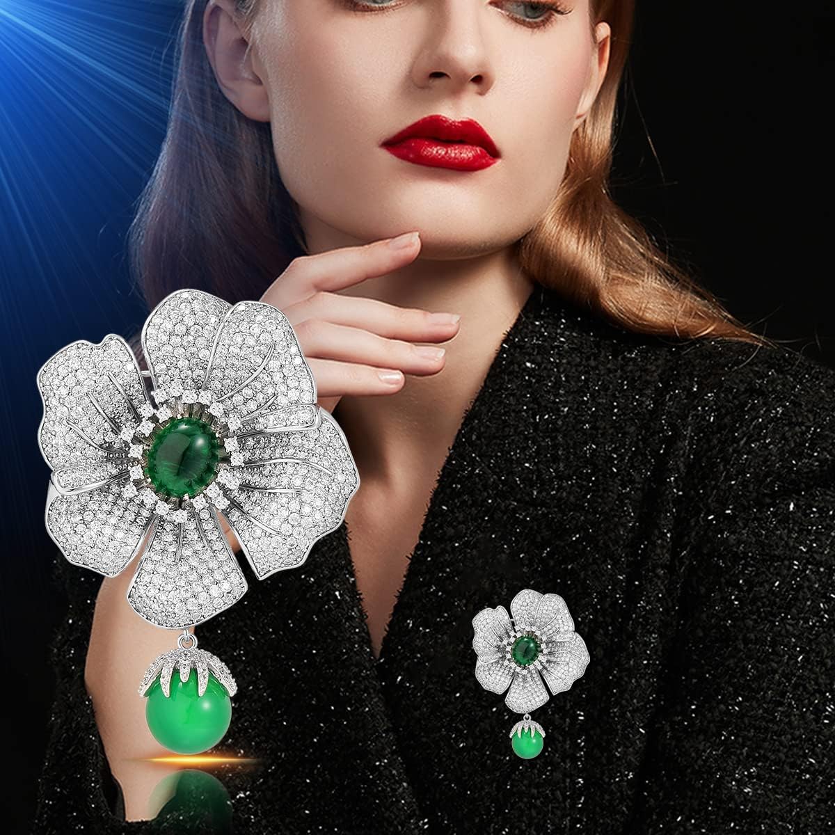 AILONMEI Luxury Camellia Brooches Jewelry for Women Fashion