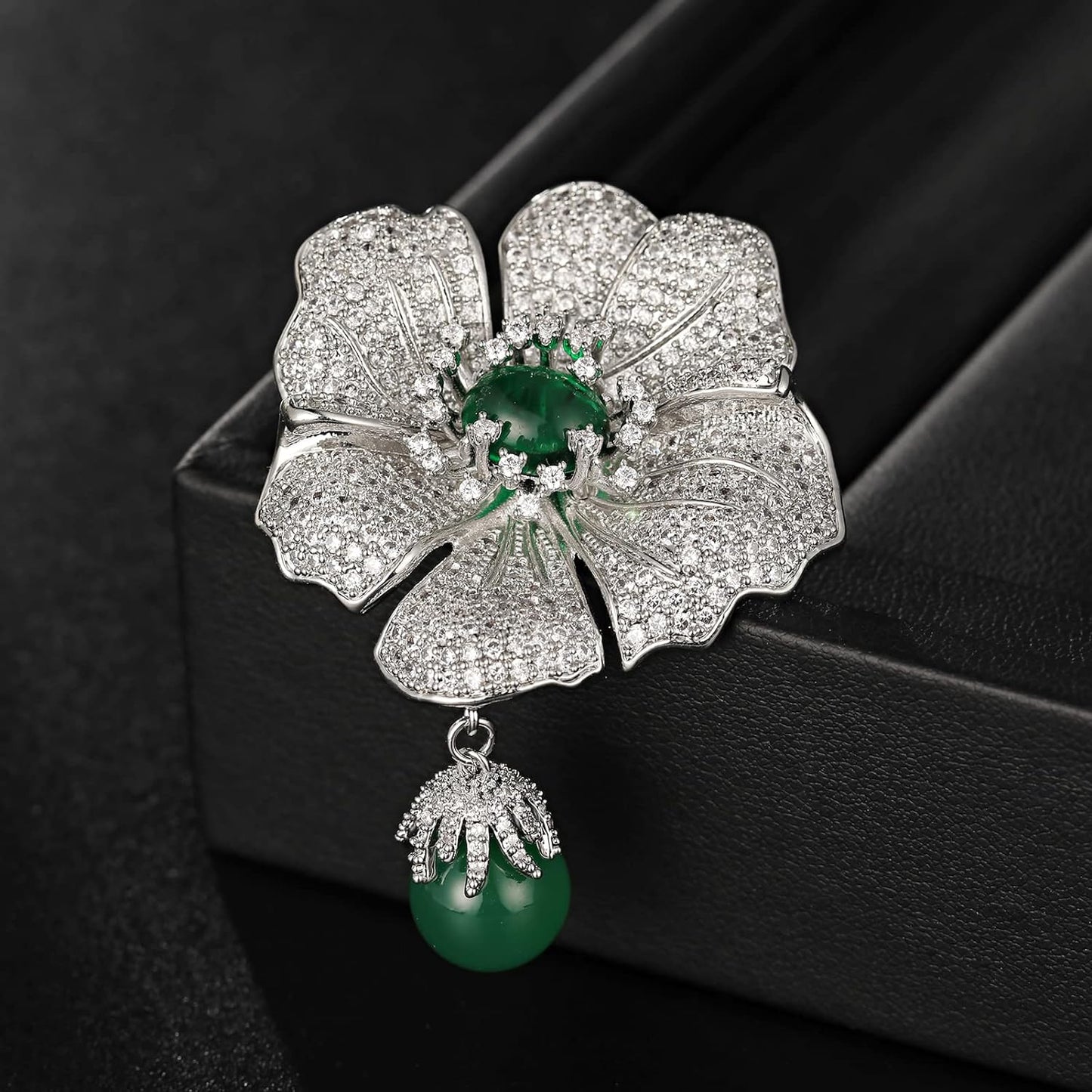 AILONMEI Luxury Camellia Brooches Jewelry for Women Fashion