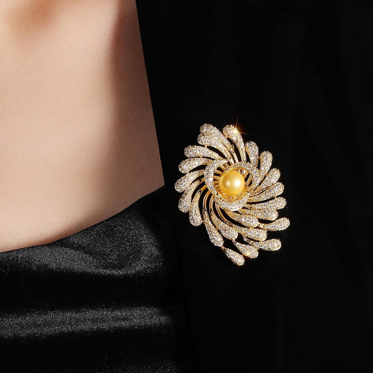 AILONMEI Luxury Pearl Brooches Jewelry for Women Fashion