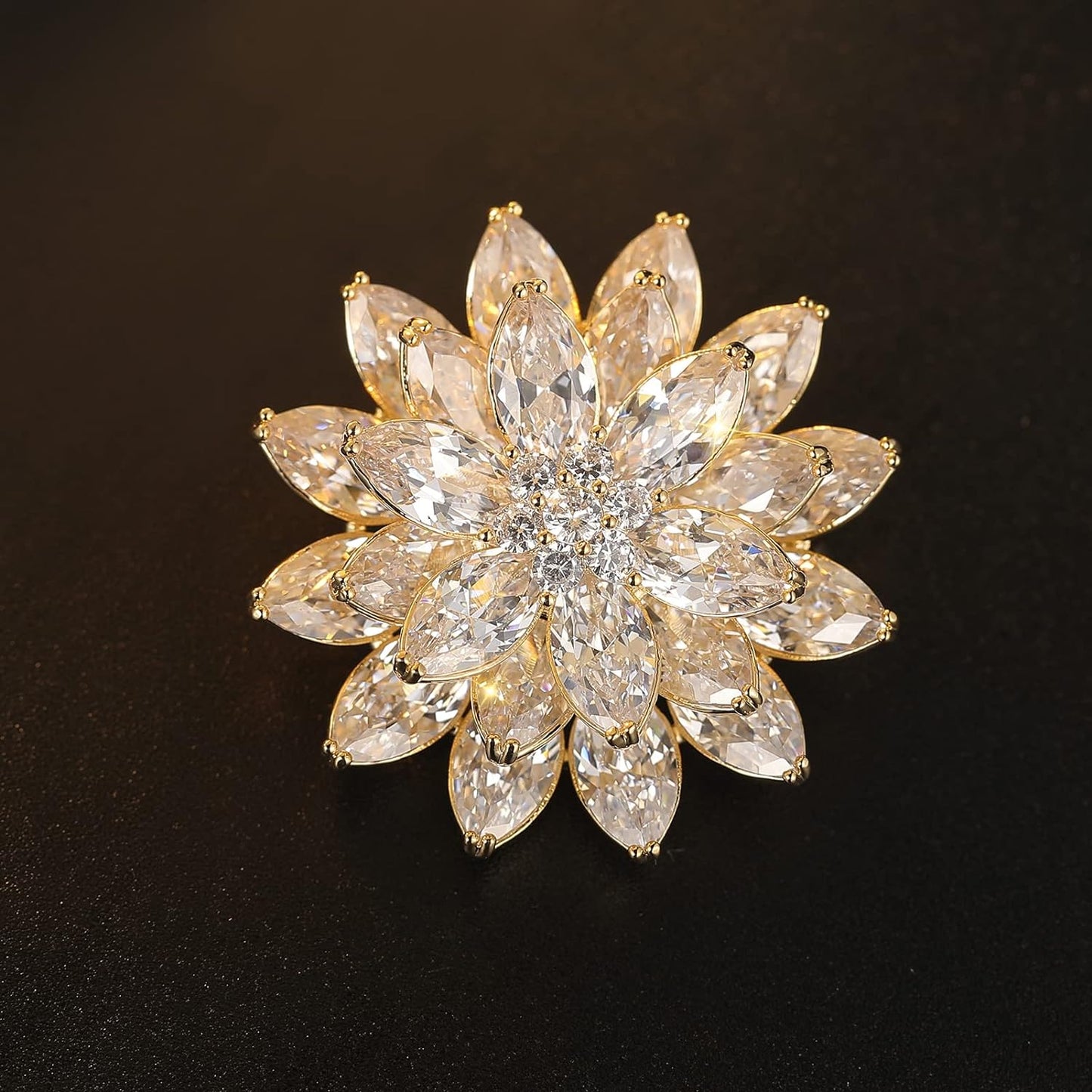 AILONMEI Luxury Snowflake Brooches Jewelry for Women Fashion