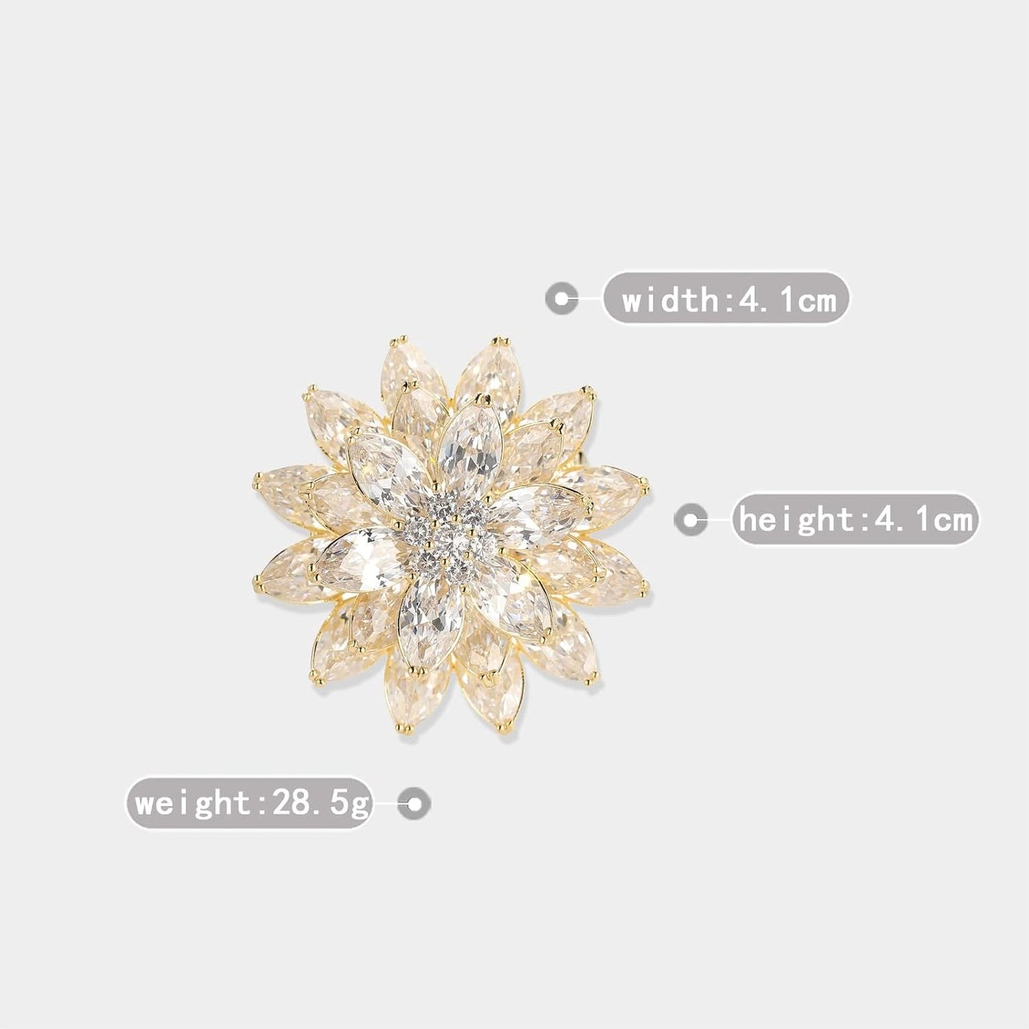 AILONMEI Luxury Snowflake Brooches Jewelry for Women Fashion